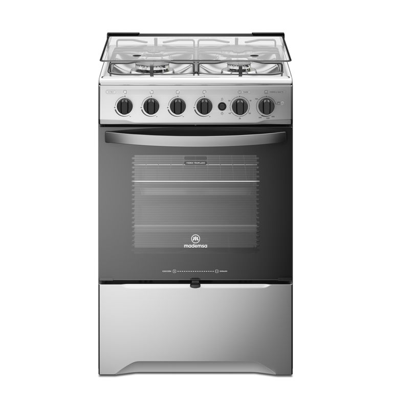 COCINA A GAS 4P M785T ACERO INOXIDABLE MADEMSA