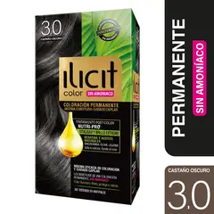 ILICIT - Tinte sin Amoníaco Coloración Permanente Color Castaño Oscuro 3.0