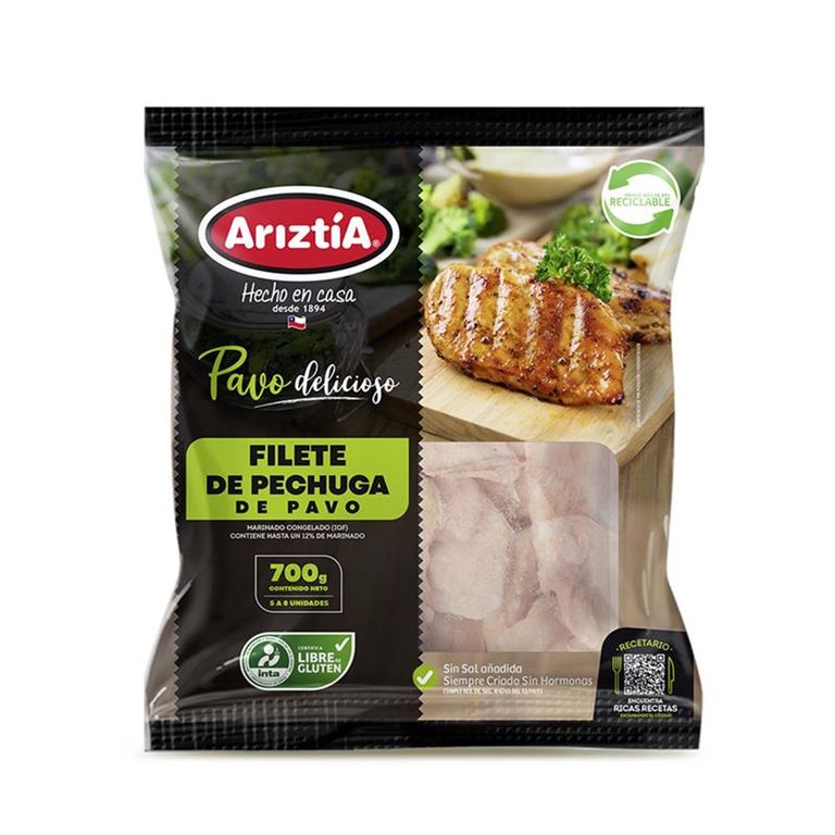 Filetes de Pechuga de Pavo Congelados Ariztia 700 g - Tottus - $8.390