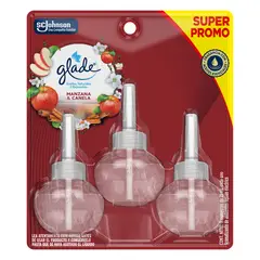 GLADE - Pack Repuesto Desodorante Ambiental Manzana Canela Glade 3x21 ml