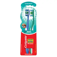 COLGATE - Cepillo de Dientes Colgate 360° Suave 2 Un