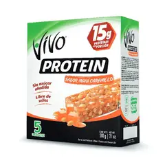 VIVO - Barra Proteína sabor Maní Caramelo 5 x 40 g