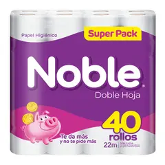 NOBLE - Papel Higiénico Doble Hoja 22 mts Noble 40 un