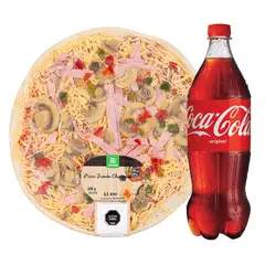 TOTTUS - Combo Pizza Jamón Champiñón + Coca Cola Normal 1.5 Lt