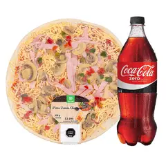 TOTTUS - Combo Pizza Jamón Champiñón + Coca Cola Zero 1.5 Lt