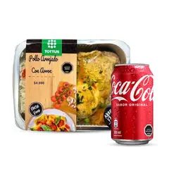 TOTTUS - Combo Trutro de Pollo Arvejado con Arroz + Coca Cola Normal Lata 350 ml