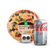 TOTTUS - Combo Pizza Vegetariana Individual + Coca Cola Light Lata 350 ml