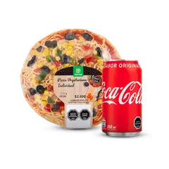 TOTTUS - Combo Pizza Vegetariana Individual + Coca Cola Normal Lata 350 ml