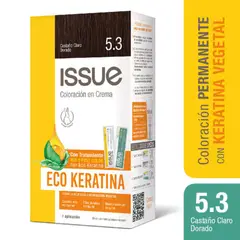 ISSUE - Coloración Tinte Issue Kit Eco Keratina Castaño Claro Dorado N° 5.3 1 Un