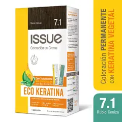 ISSUE - Coloración Tinte Kit Eco Keratina Rubio Cenizo N° 7.1 1 Un