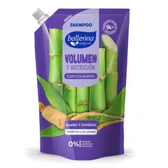 BALLERINA - Shampoo Volumen y Nutrición con Colágeno Bambú y Ginseng