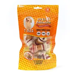 PETS AND FRIENDS - Snack para Perros Hueso Triple Sabor Pets and Friends 7 Un