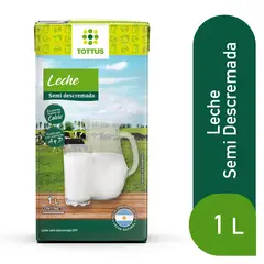 TOTTUS - Leche Semi Descremada Tottus 1 Lt