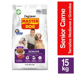 MASTER DOG - Alimento Seco para Perro Senior Sabor Carne 15 Kg
