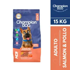 CHAMPION DOG - Alimento para Perro Sabor Salmón Pollo 15 Kg
