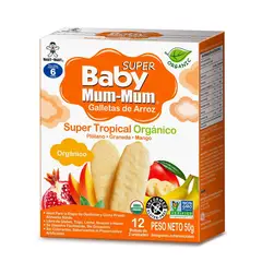 BABY MUM MUM - Galletas de Arroz Bebés Súper Tropical Orgánico Baby Mummum 50 g
