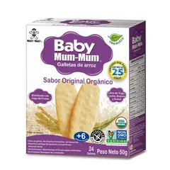 BABY MUM MUM - Galletas de Arroz Bebés Original Orgánico Baby Mummum 50 g
