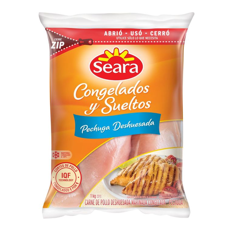 Pechuga de Pollo Deshuesada Congelada Seara 1 Kg - Tottus - $6.290