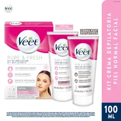 VEET - Crema Depilatoria  Veet Kit Facial para Piel Normal 100 ml