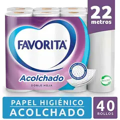 FAVORITA - Papel Higiénico Favorita Doble Hoja Acolchado 40 Un