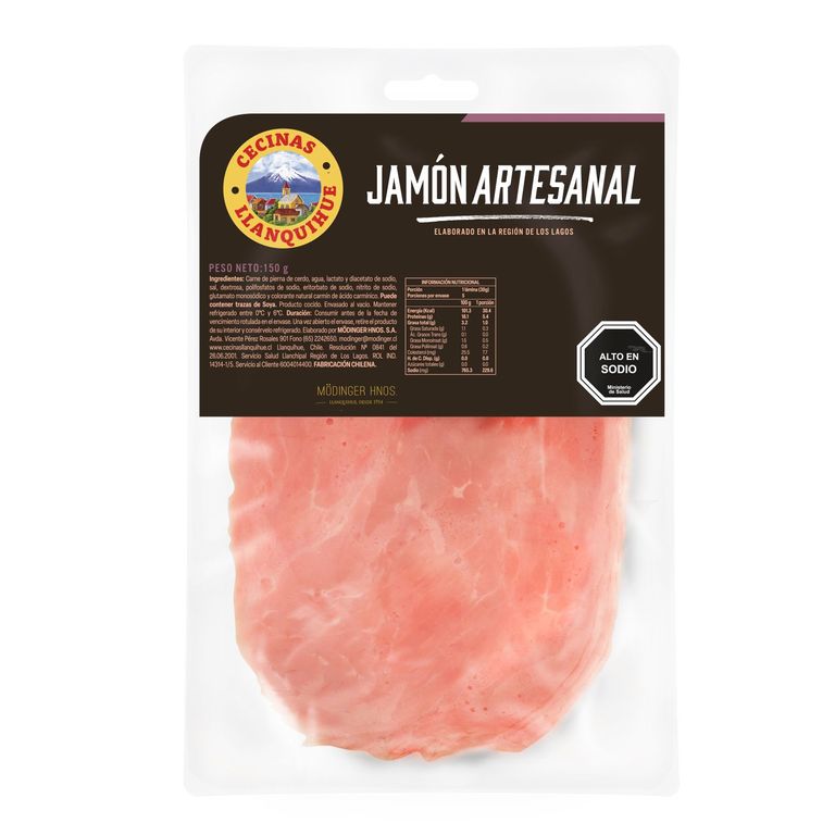 Jamón de Pierna de Cerdo Artesanal Llanquihue 150 g - Tottus - $3.250