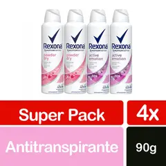 REXONA - Pack Desodorante Rexona Motion Sense para Mujer 4 x 150 ml