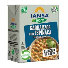 IANSA AGRO - Garbanzos Espinaca Plato Listo Iansa Agro 390 g