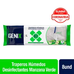 IGENIX - Traperos Húmedos Desinfectantes Igenix Manzana Verde 8 Un