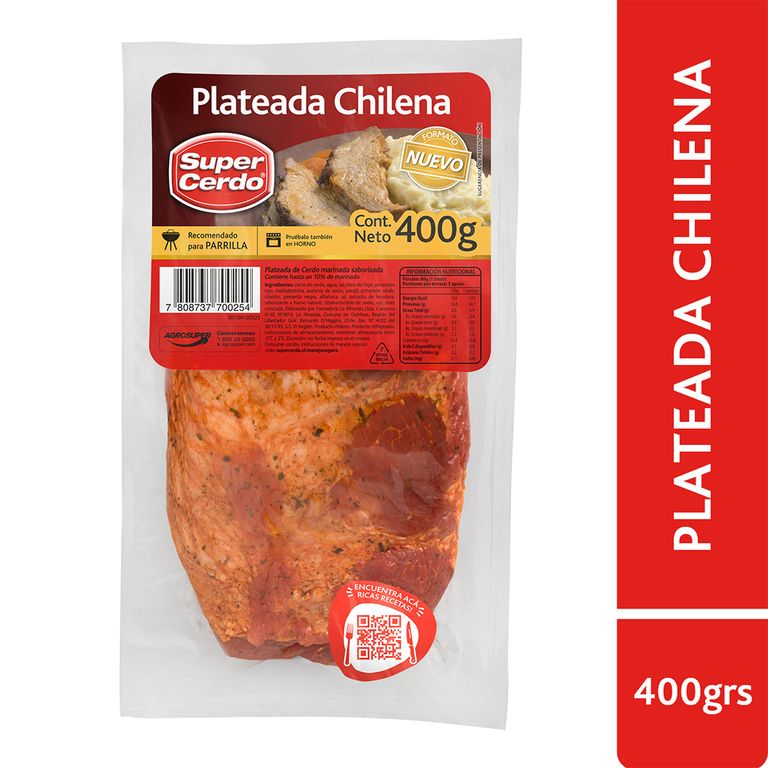 Plateada de Cerdo a la Chilena Super Cerdo 400 g - Tottus - $3.590