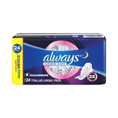 ALWAYS - Toalla Femenina Nocturna Ultra Suave 24 Un