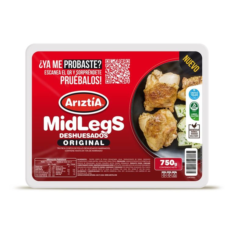 Trutros de Pollo Deshuesados Midlegs Ariztia 750 g - Tottus - $4.990