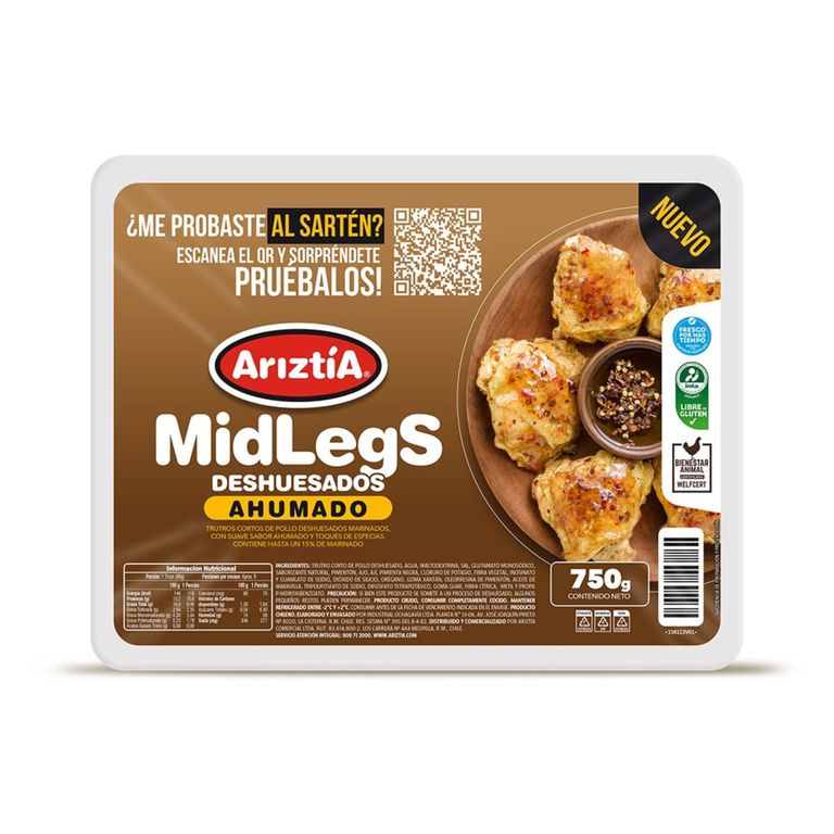 Trutos de Pollo Deshuesados Midlegs Ahumado Ariztia 750 g - Tottus - $4.990