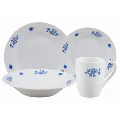 CASA JOVEN - Vajilla Porcelana 16Pz Flores Azul