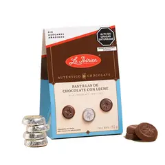 LA IBERICA - Pastillas de Chocolate con Leche Sin Azúcar La Ibérica 150 g