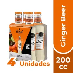 BRITVIC - Pack Bebida Agua Tónica Ginger Beer Britvic 4 x 200 ml