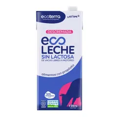 ECOTERRA - Leche Descremada Sin Lactosa Ecoterra 1 L