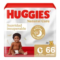 HUGGIES - Pañales Desechables Natural Care Talla G 66 Un