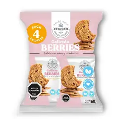 ECOVIDA - Pack Galletón de Avena y Berries Sin Azúcar Ecovida 4 x 40 g