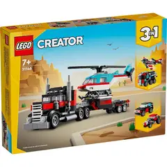 LEGO - Lego Camión Plataforma Con Helicóptero