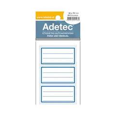 ADETEC - Etiqueta Escolar Adetec Linea Azul 53X82 Cm