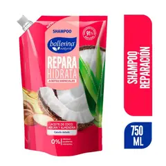 BALLERINA - Shampoo Reparación Aceite de Coco Argán y Almendra Doypack Ballerina 750 ml