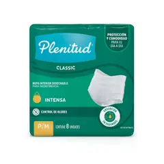 PLENITUD - Pañal Adulto Pants Classic Absorcion Intensa Talla P/M 8 Un