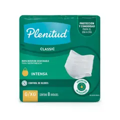 PLENITUD - Pañal Adulto Pants Classic Absorcion Intensa Talla G/XG 8 Un