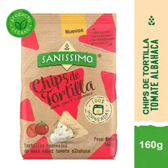 SANISSIMO - Chips de Tortilla de Maiz Sabor Tomate Albahaca Sanissimo 160 g