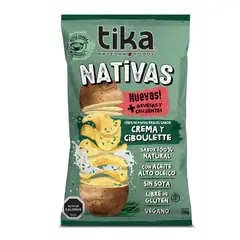 TIKA - Papas Fritas Nativas Sabor Crema y Ciboulette 150 g