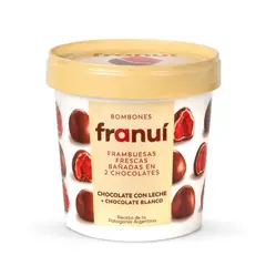 FRANUI - Bombones Helados de Frambuesa con Chocolate con Leche y Blanco 150 g