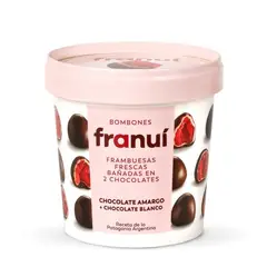 FRANUI - Bombones Helados de Frambuesa con Chocolate Amargo y Blanco 150 g