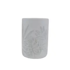 CASA JOVEN - Vaso Para Cepillo Ceramica Hoja Gris