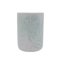 CASA JOVEN - Vaso Para Cepillo Ceramica Hoja Verde Agua