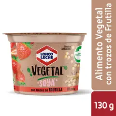 LONCOLECHE - Yoghurt de Base Vegetal Soya Trozos Frutilla Loncoleche 130 gr